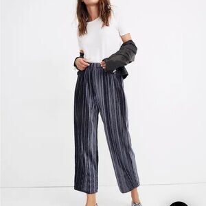 Madewell Velvet Pleated Cropped Pants